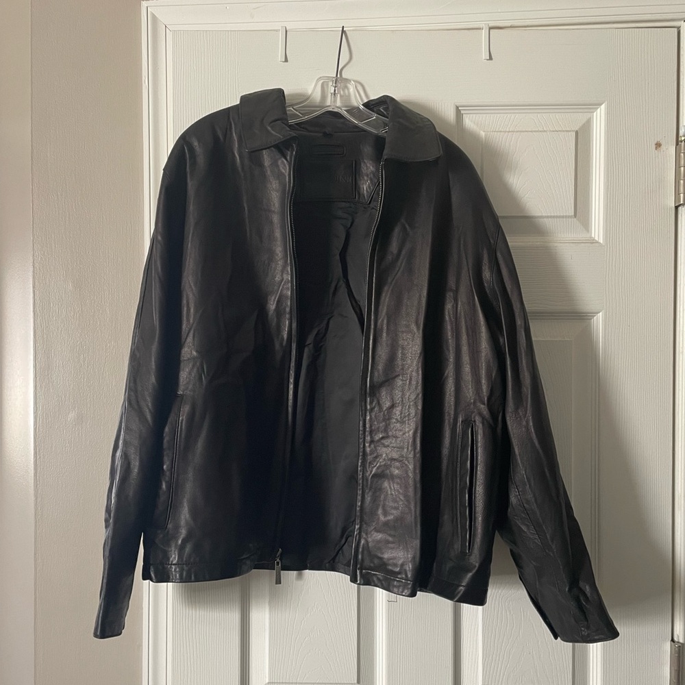 BRANDINI Black Leather Jacket - L